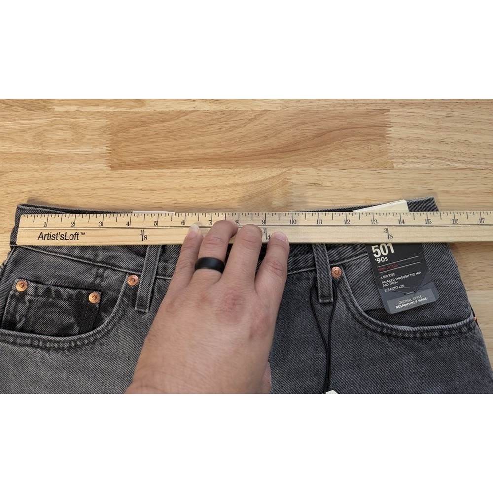 Levi's Premium 501 90's Jean Women's 29x32 Straight Leg Mid Rise Modern Big E - Picture 12 of 16